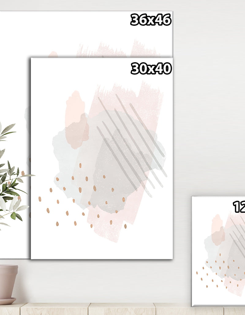 DesignQ Watercolor Minimal Blush I - Transitional Canvas Art