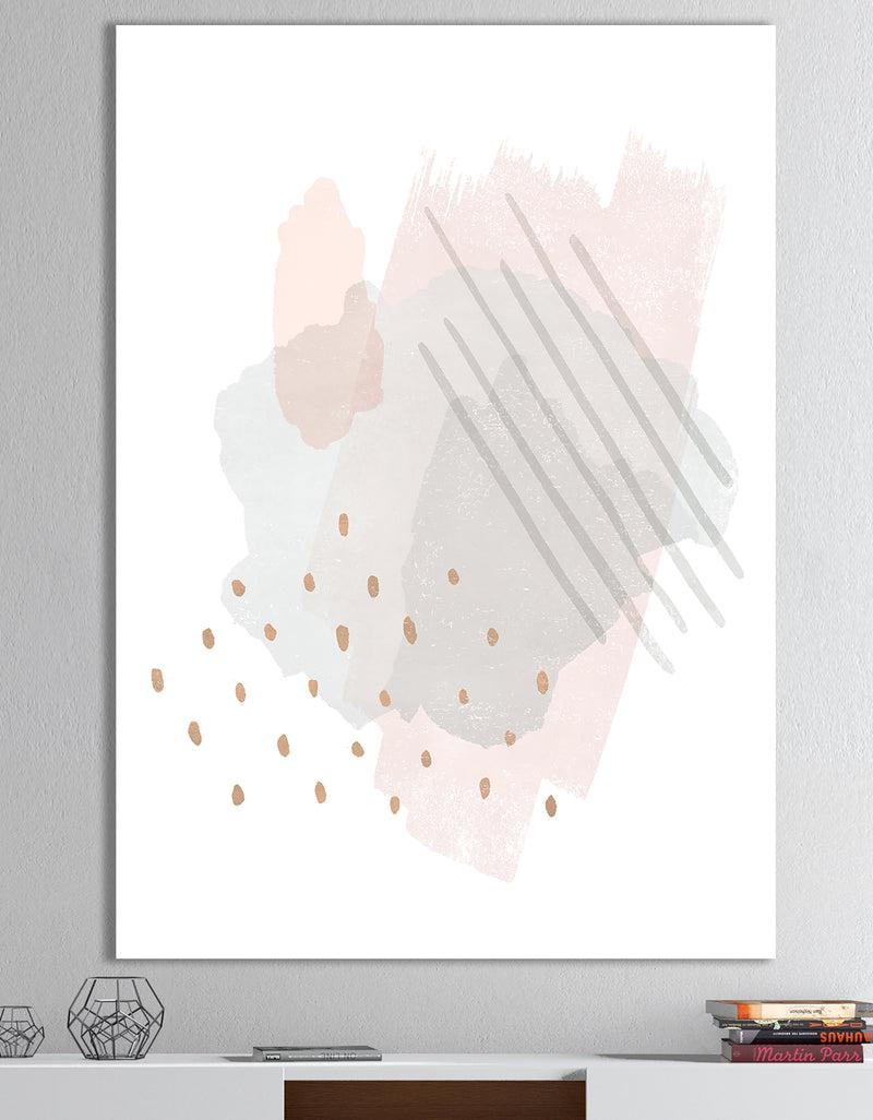 DesignQ Watercolor Minimal Blush I - Transitional Canvas Art