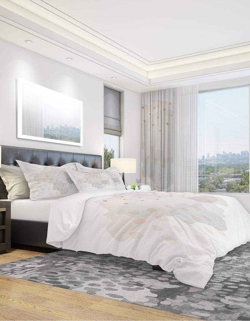 DesignQ Watercolor Minimal Blush II - Geometric Duvet Cover Set