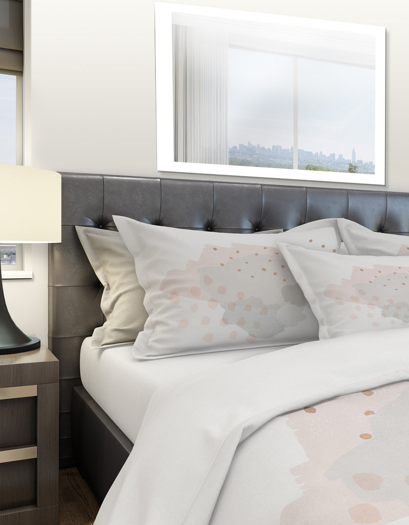 DesignQ Watercolor Minimal Blush II - Geometric Duvet Cover Set