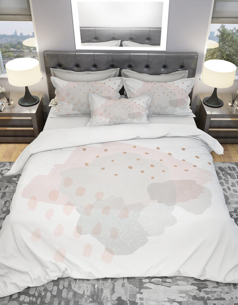 DesignQ Watercolor Minimal Blush II - Geometric Duvet Cover Set