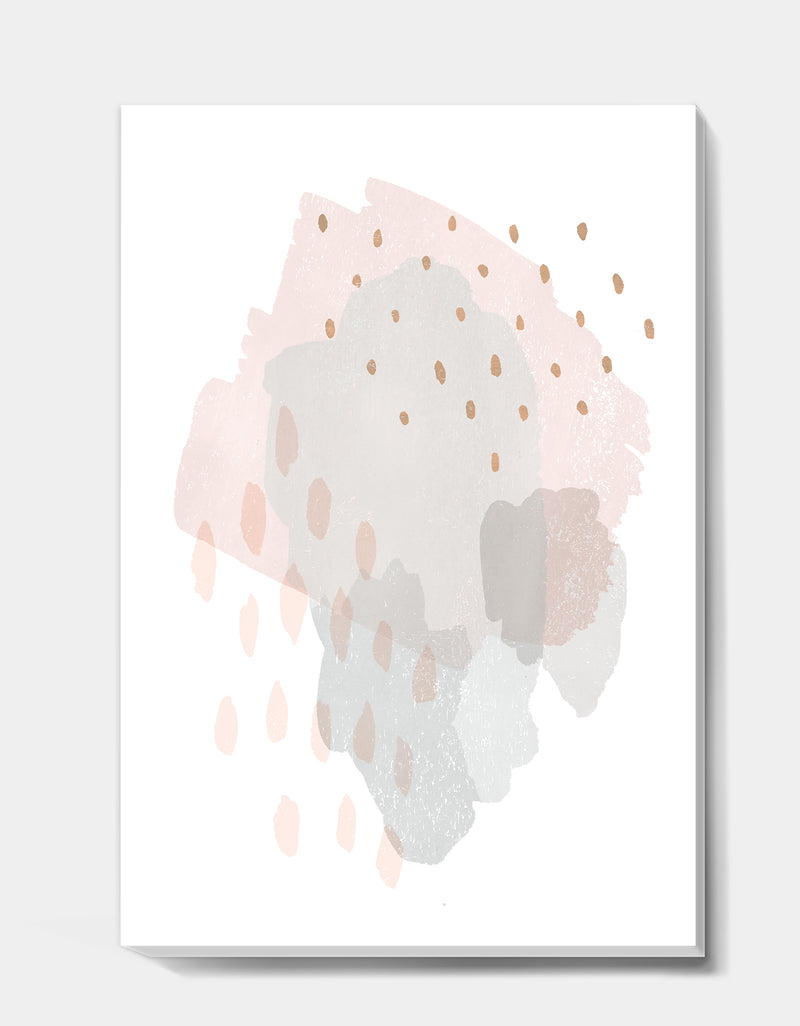 DesignQ Watercolor Minimal Blush II - Transitional Premium Canvas Wall Art