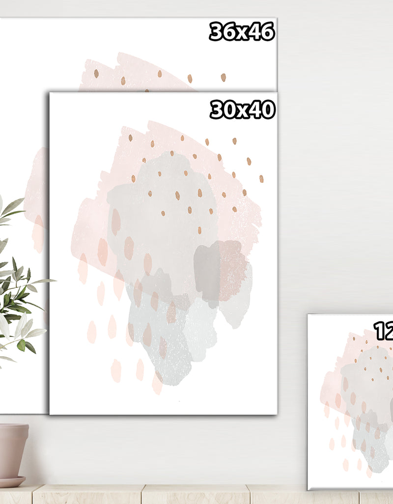 DesignQ Watercolor Minimal Blush II - Transitional Premium Canvas Wall Art