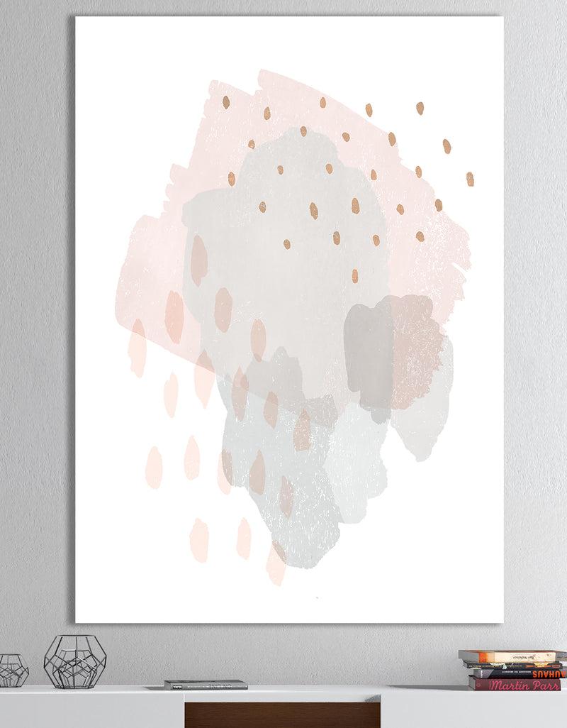DesignQ Watercolor Minimal Blush II - Transitional Premium Canvas Wall Art