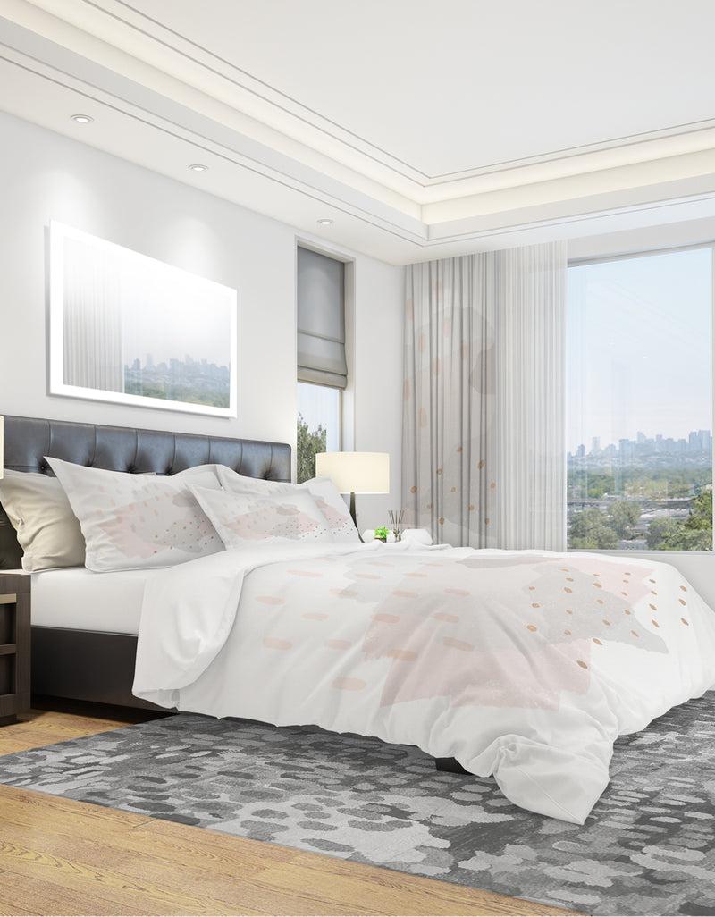 DesignQ Watercolor Minimal Blush III - Geometric Duvet Cover Set