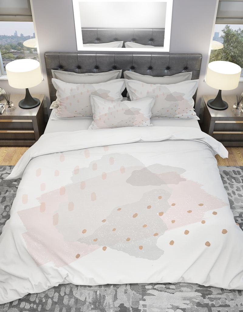 DesignQ Watercolor Minimal Blush III - Geometric Duvet Cover Set