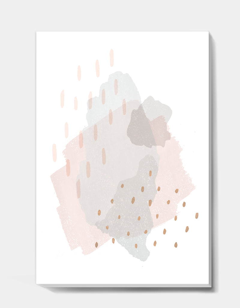 DesignQ Watercolor Minimal Blush III - Transitional Gallery-wrapped Canvas