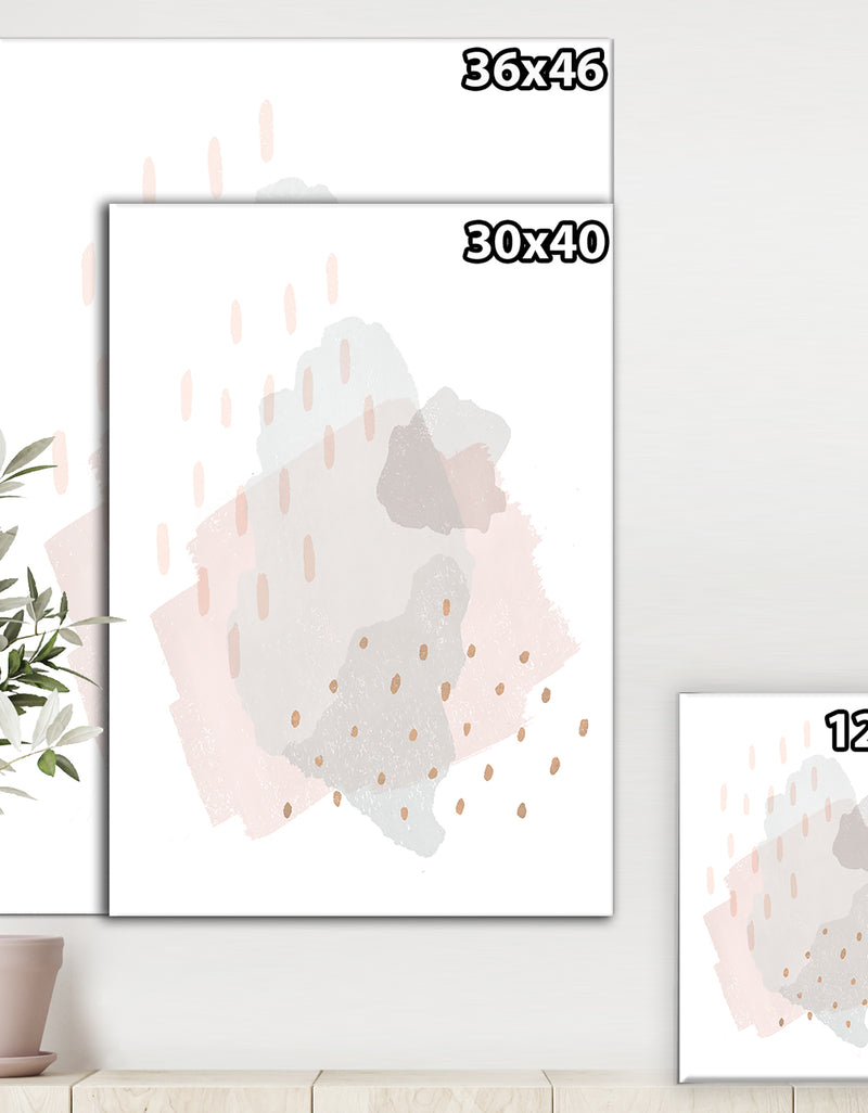 DesignQ Watercolor Minimal Blush III - Transitional Gallery-wrapped Canvas