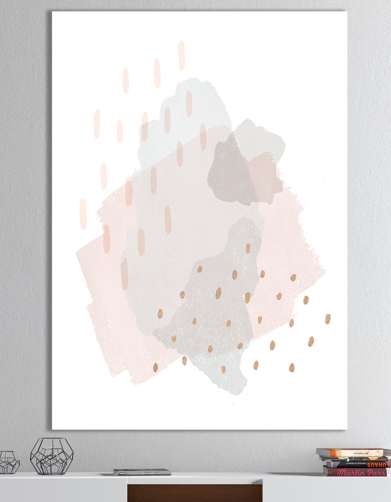 DesignQ Watercolor Minimal Blush III - Transitional Gallery-wrapped Canvas