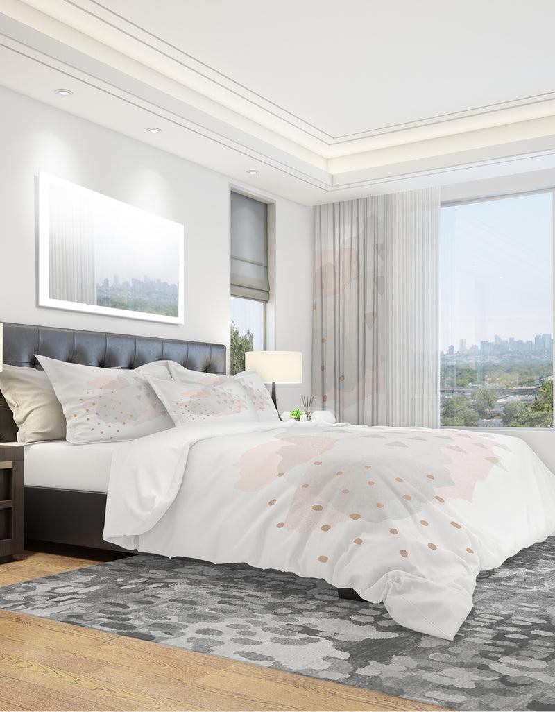 DesignQ Watercolor Minimal Blush IV - Geometric Duvet Cover Set