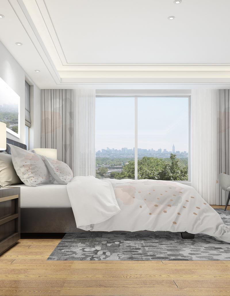 DesignQ Watercolor Minimal Blush IV - Geometric Duvet Cover Set