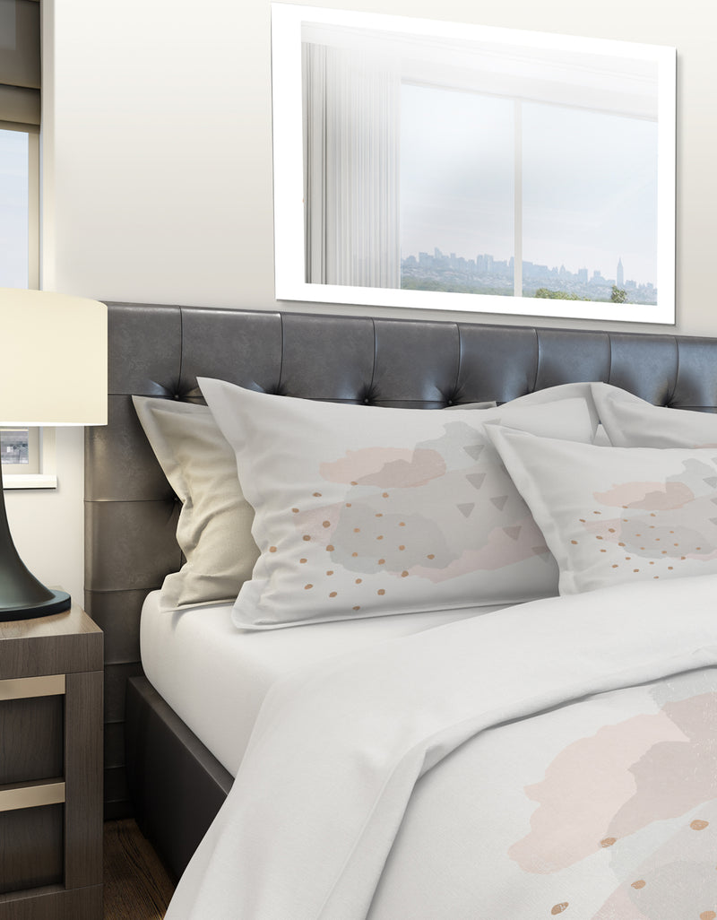 DesignQ Watercolor Minimal Blush IV - Geometric Duvet Cover Set