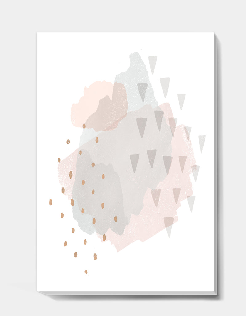 DesignQ Watercolor Minimal Blush IV - Transitional Canvas Artwork