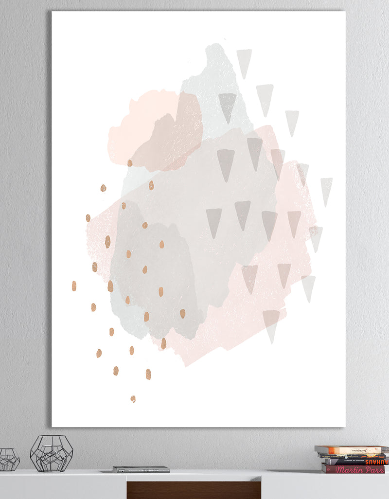 DesignQ Watercolor Minimal Blush IV - Transitional Canvas Artwork