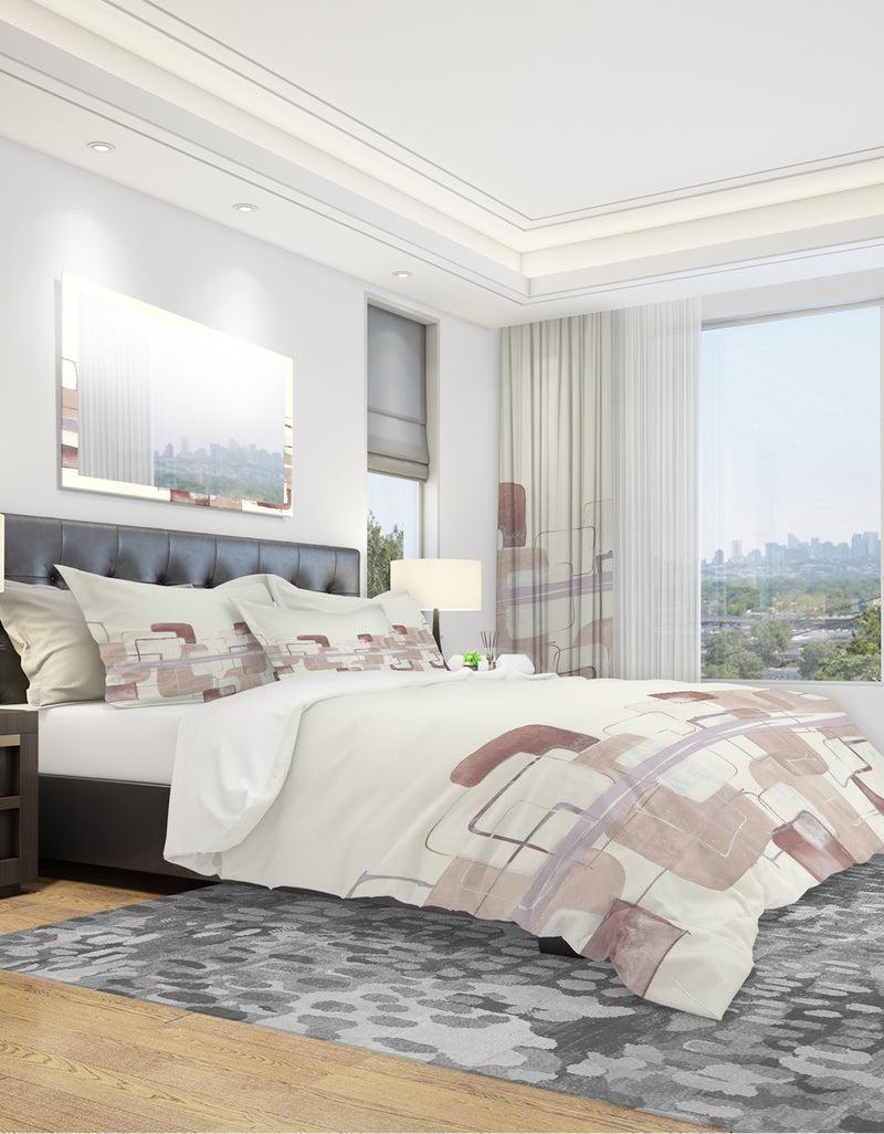 DesignQ Watercolor Minimal Boxes I - Geometric Duvet Cover Set