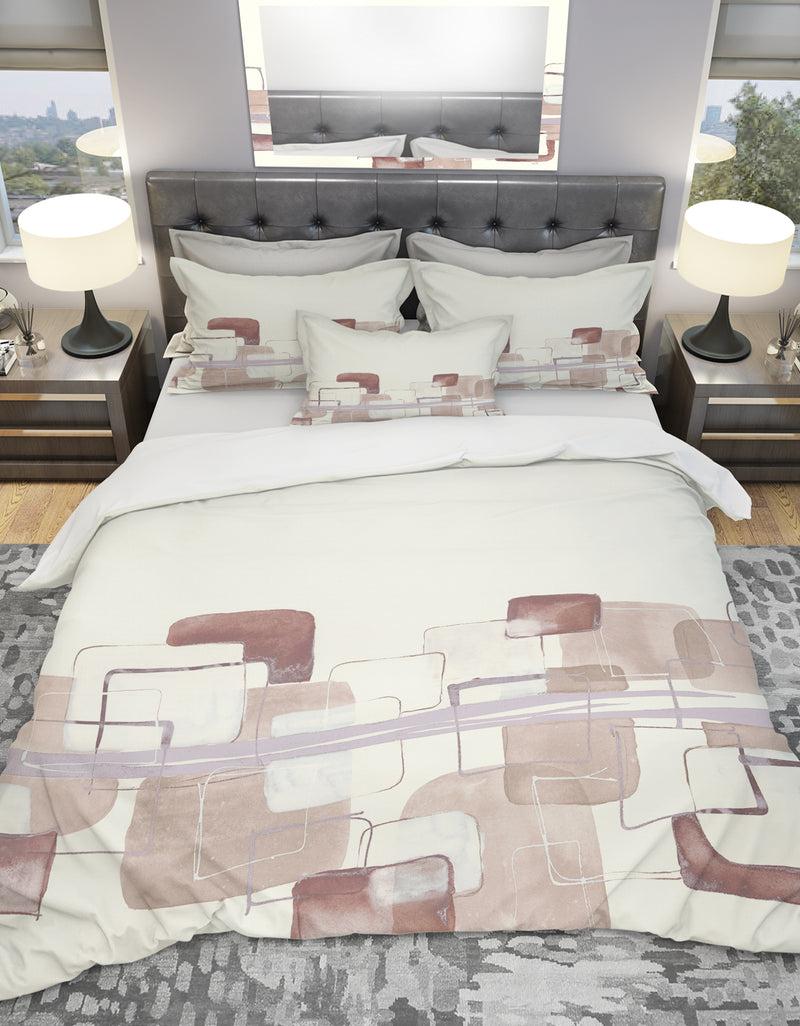 DesignQ Watercolor Minimal Boxes I - Geometric Duvet Cover Set