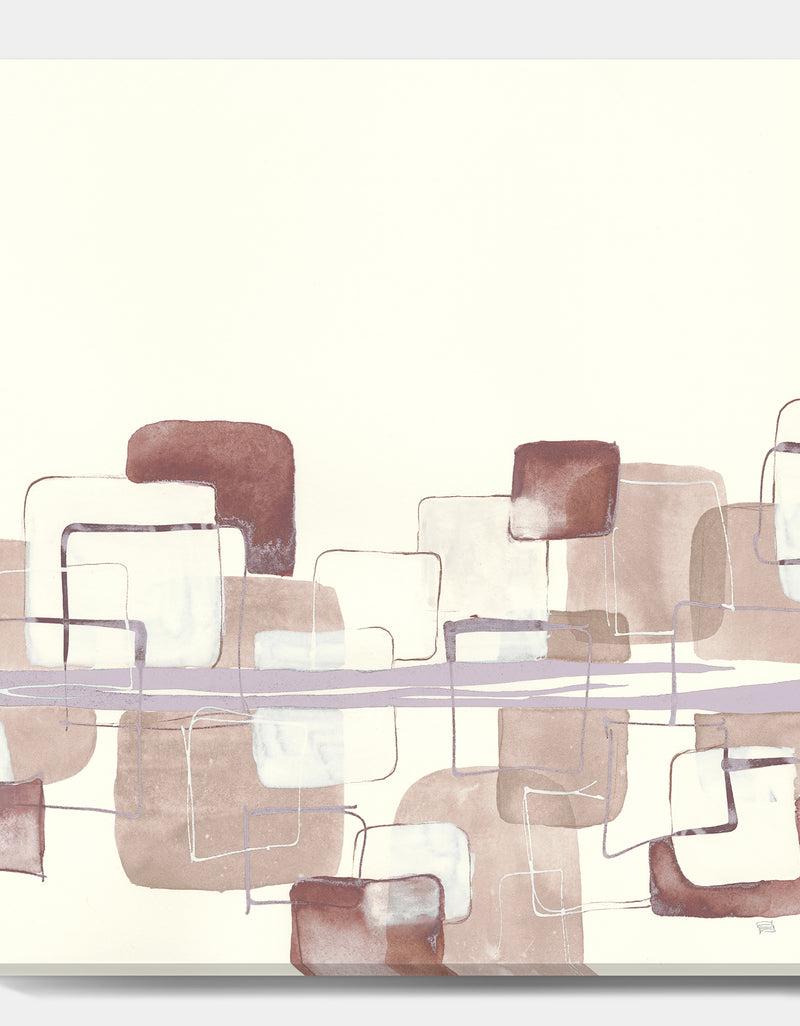 DesignQ Watercolor Minimal Boxes I - Modern Canvas Artwork