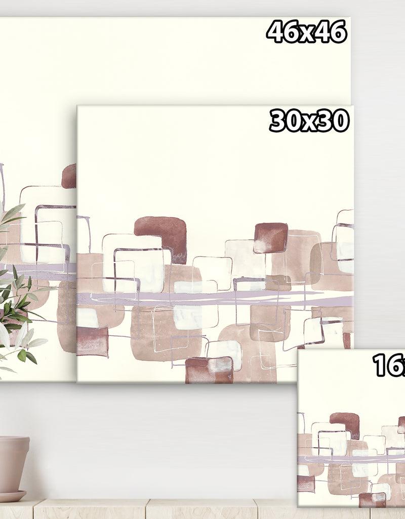 DesignQ Watercolor Minimal Boxes I - Modern Canvas Artwork