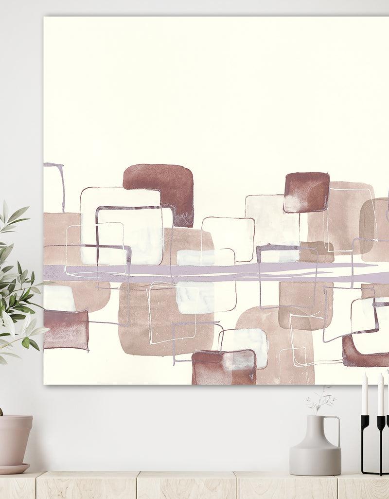 DesignQ Watercolor Minimal Boxes I - Modern Canvas Artwork