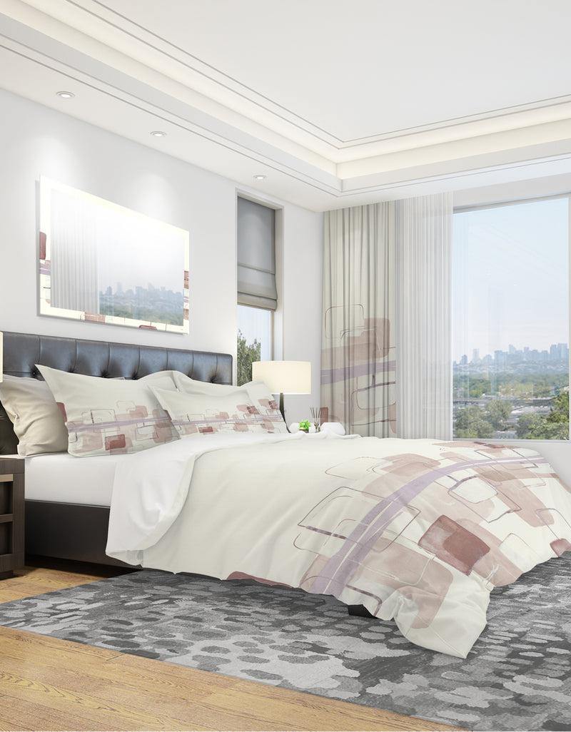 DesignQ Watercolor Minimal Boxes II - Geometric Duvet Cover Set