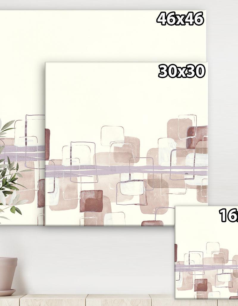 DesignQ Watercolor Minimal Boxes II - Modern Gallery-wrapped Canvas