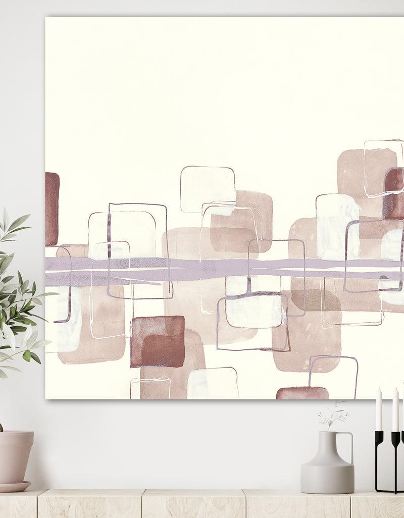 DesignQ Watercolor Minimal Boxes II - Modern Gallery-wrapped Canvas