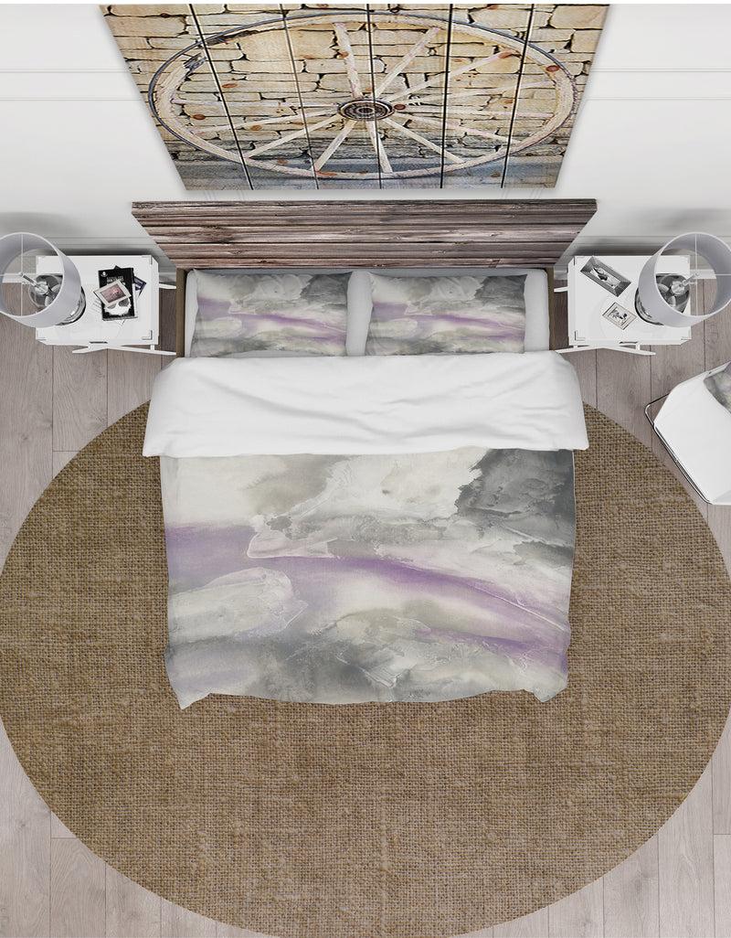 DesignQ Watercolor Minimal Purple Tones I - Cottage Duvet Cover Set