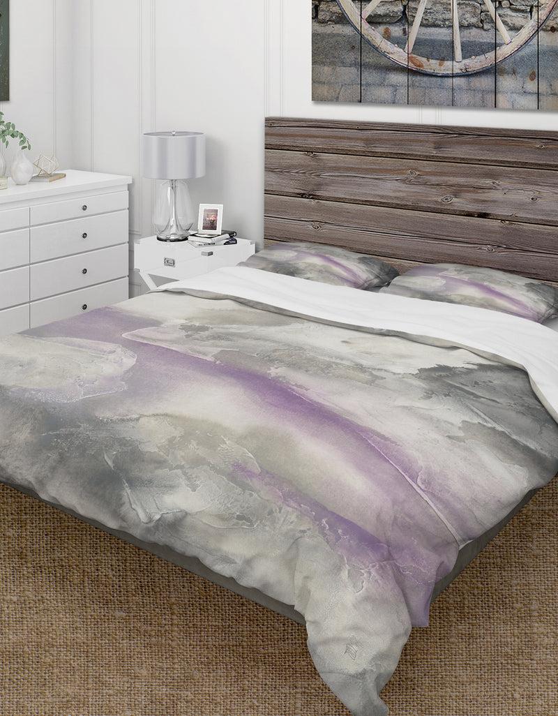 DesignQ Watercolor Minimal Purple Tones I - Cottage Duvet Cover Set