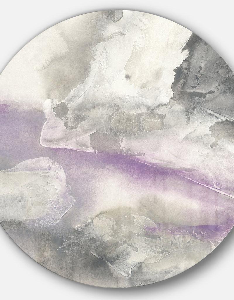 DesignQ Watercolor Minimal Purple Tones I - Farmhouse Metal Circle Wall Art