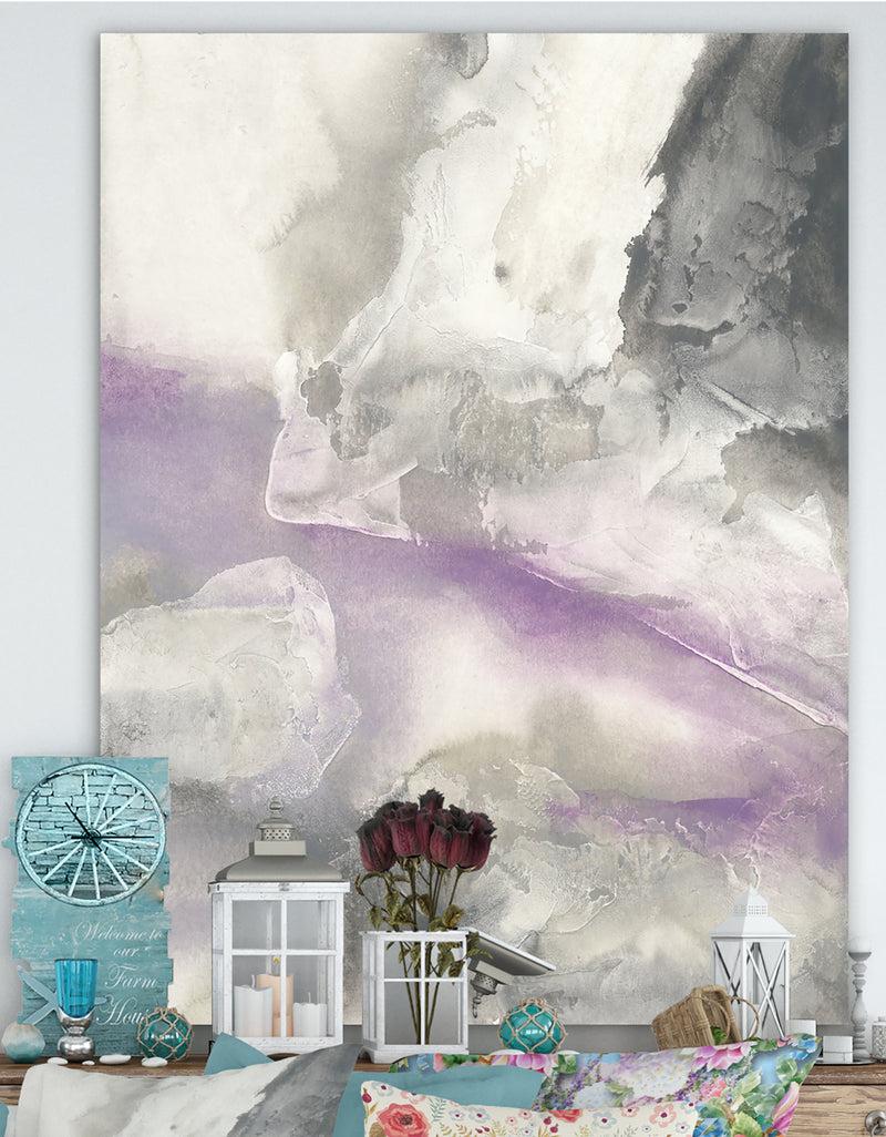 DesignQ Watercolor Minimal Purple Tones I - Modern Farmhouse Premium Canvas Wall Art
