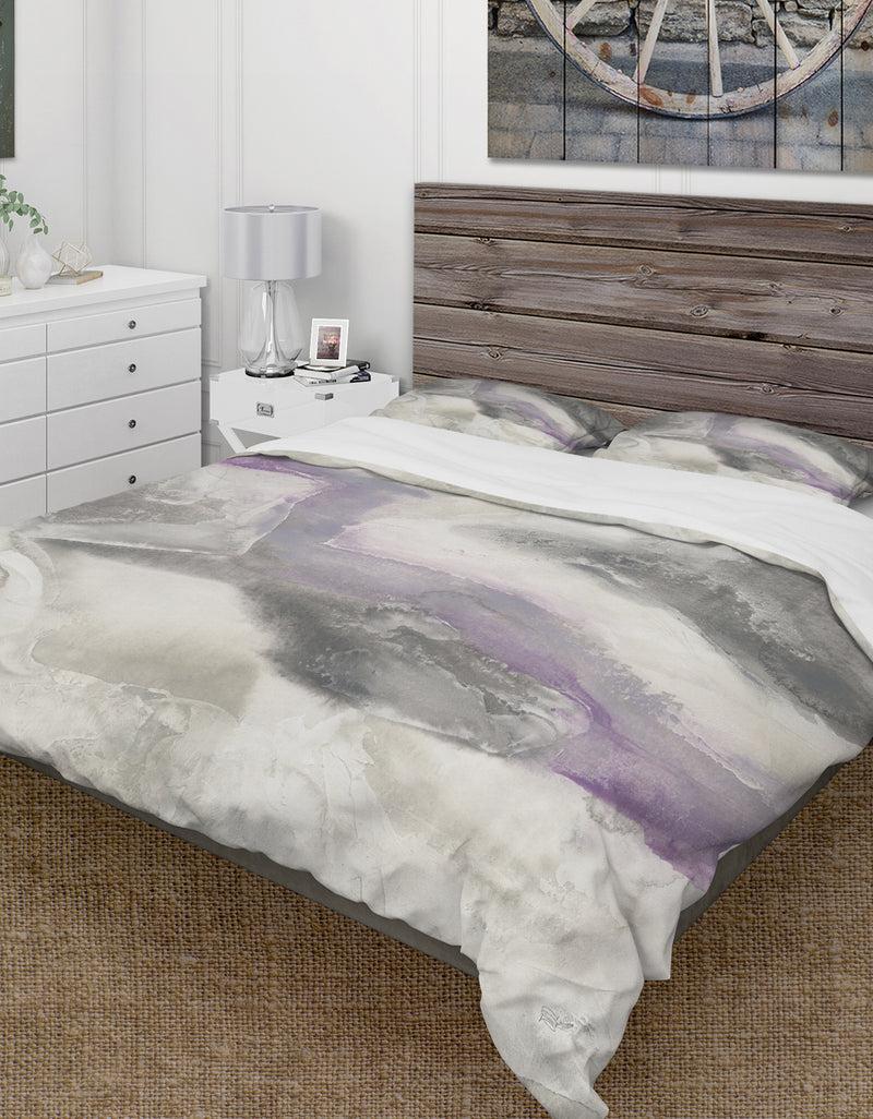 DesignQ Watercolor Minimal Purple Tones II - Cottage Duvet Cover Set