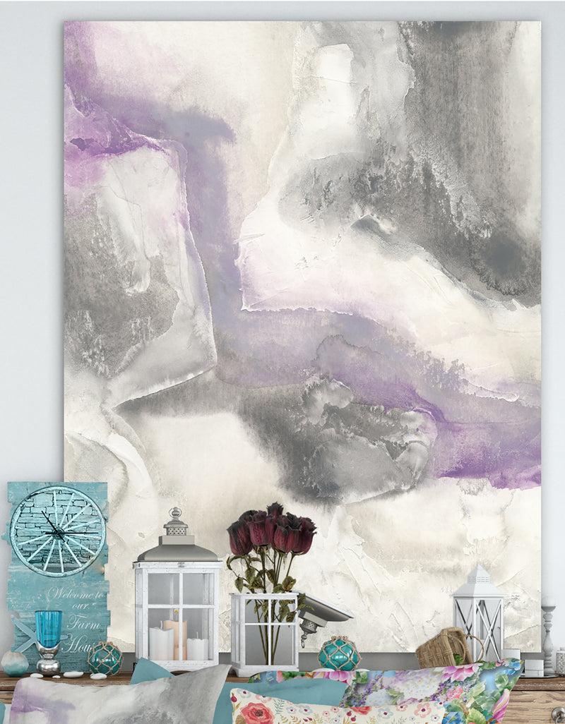 DesignQ Watercolor Minimal Purple Tones II - Modern Farmhouse Gallery-wrapped Canvas