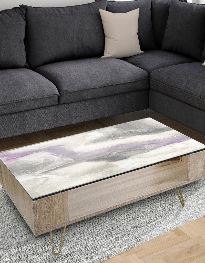 DesignQ Watercolor Minimal Purple Tones II - Traditional Coffee Table