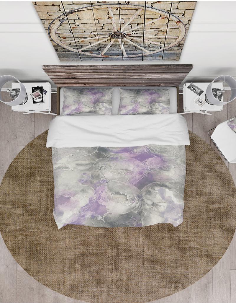 DesignQ Watercolor Minimal Purple Tones III - Cottage Duvet Cover Set