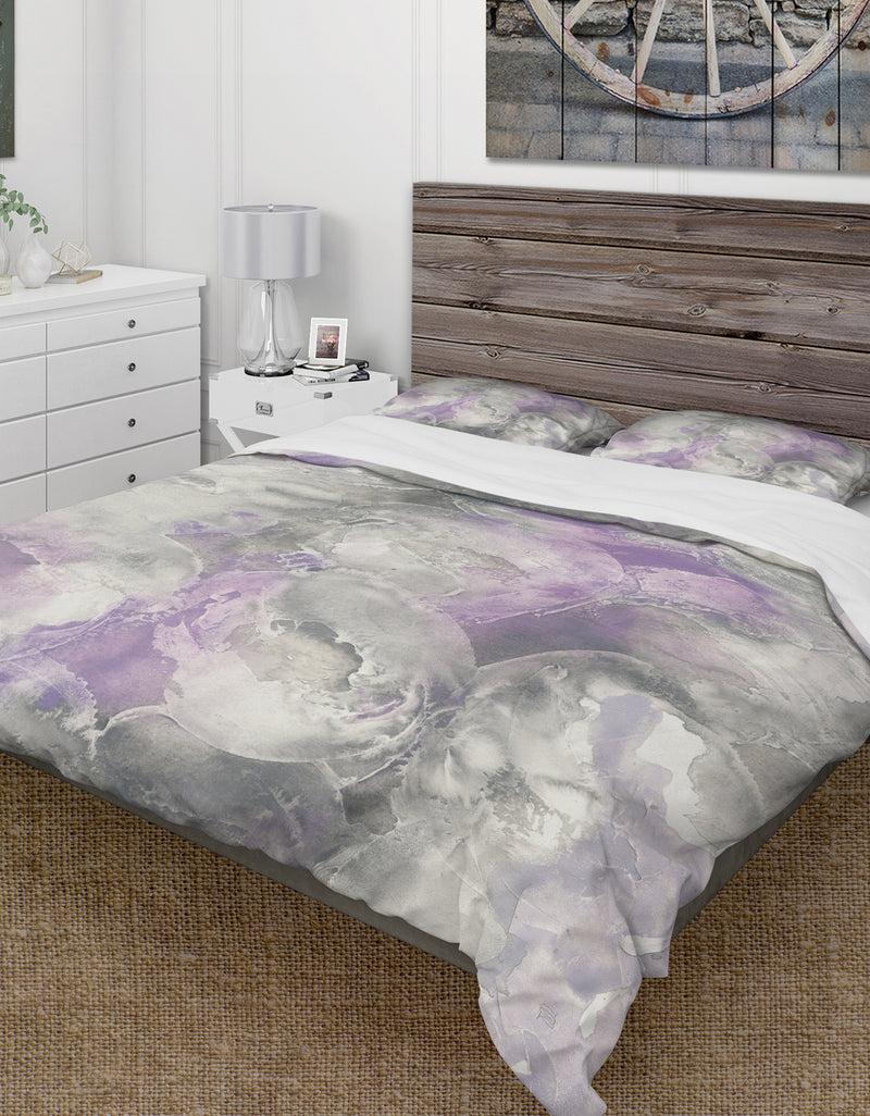 DesignQ Watercolor Minimal Purple Tones III - Cottage Duvet Cover Set