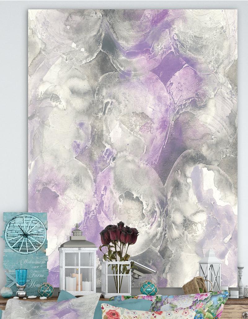 DesignQ Watercolor Minimal Purple Tones III - Farmhouse Premium Canvas Wall Art
