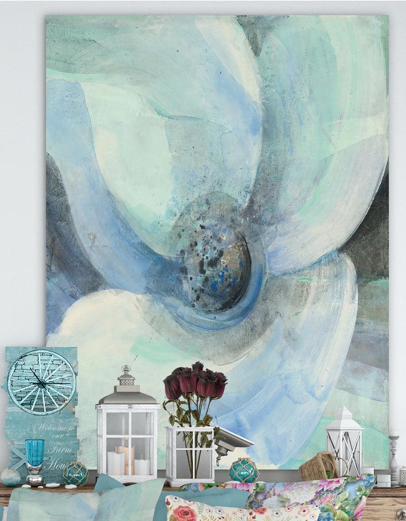 DesignQ Watercolor Moonlight Magnolia II - Farmhouse Gallery-wrapped Canvas