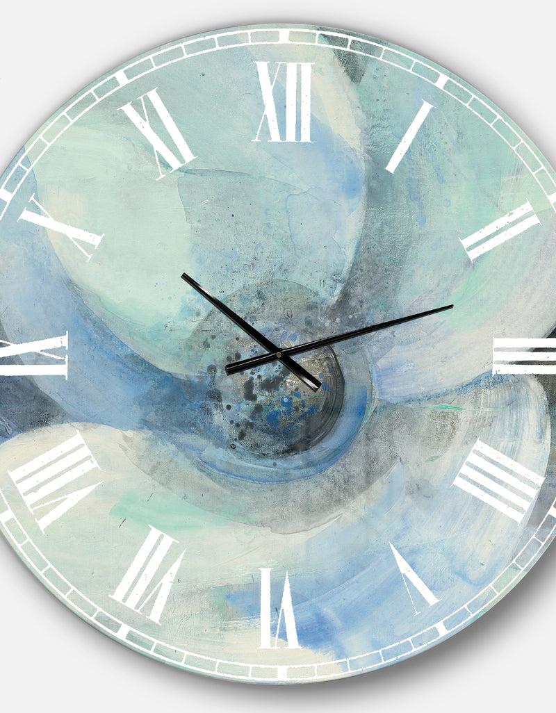 DesignQ Watercolor Moonlight Magnolia II - Farmhouse Large Wall CLock