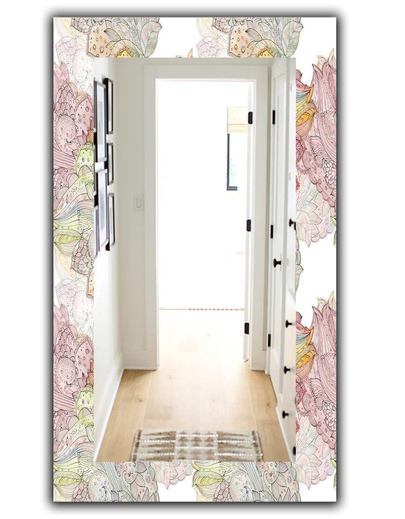 DesignQ Watercolor Painting With Ethnic Motif - Bohemian And Eclectic Mirror - Modern Wall Mirror