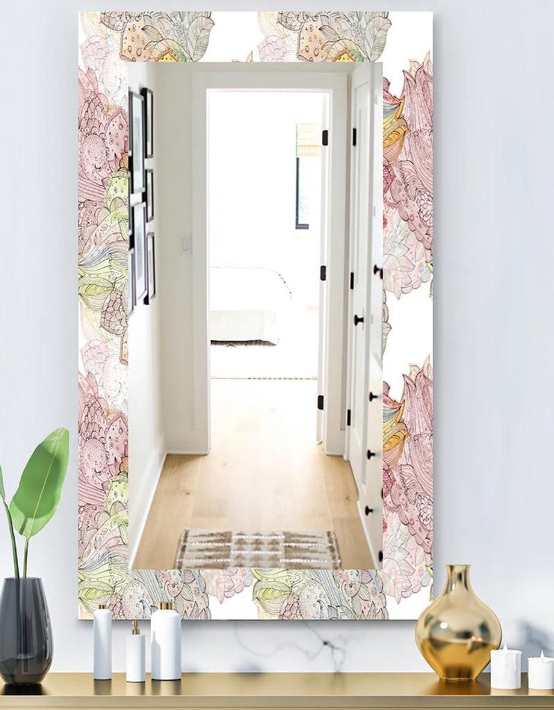 DesignQ Watercolor Painting With Ethnic Motif - Bohemian and Eclectic Mirror - Modern Wall Mirror