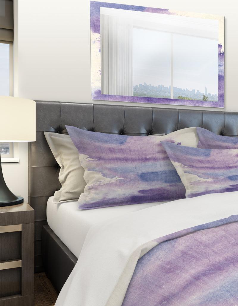 DesignQ Watercolor Purple Haze I - Geometric Duvet Cover Set