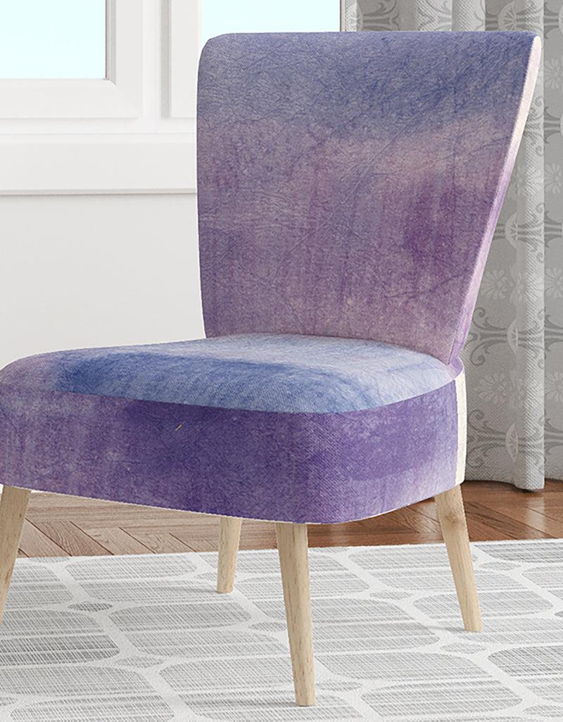 DesignQ Watercolor Purple Haze I - Upholstered Modern Accent Chair