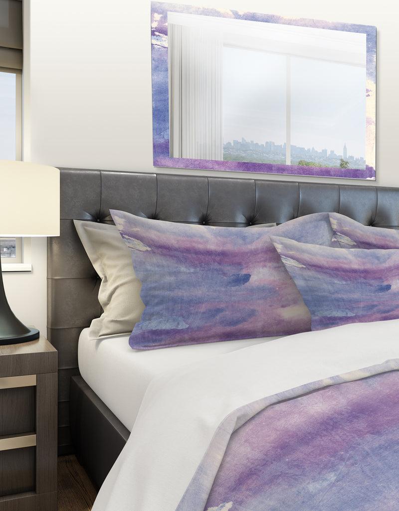 DesignQ Watercolor Purple Haze II - Geometric Duvet Cover Set