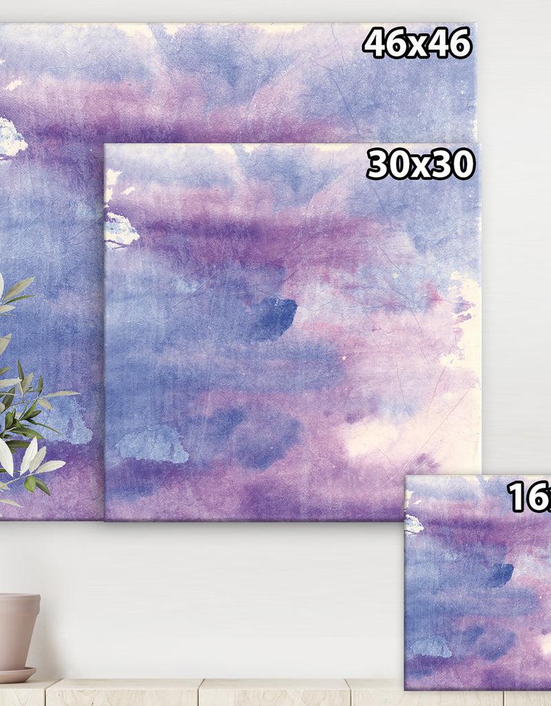DesignQ Watercolor Purple Haze II - Modern & Contemporary Canvas Artwork