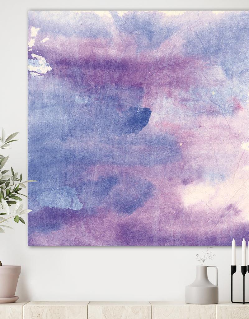 DesignQ Watercolor Purple Haze II - Modern & Contemporary Canvas Artwork