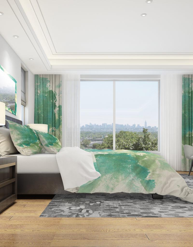 DesignQ Watercolor Rock I - Geometric Duvet Cover Set