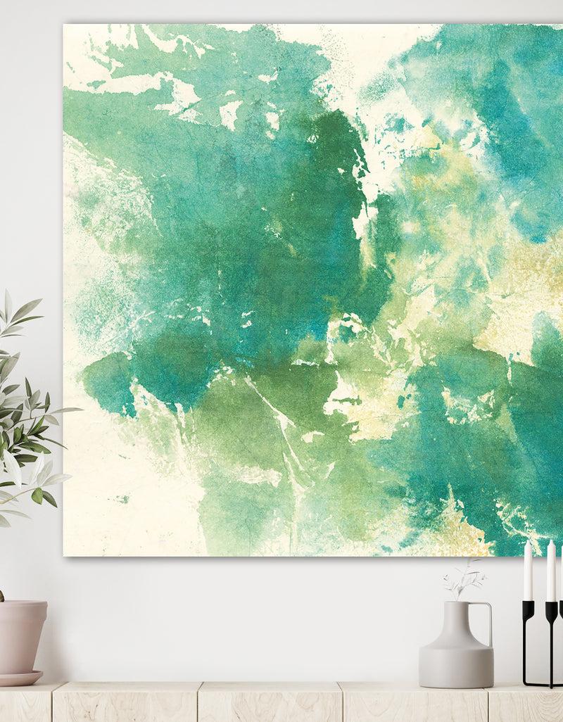 DesignQ Watercolor Rock I - Modern & Contemporary Gallery-wrapped Canvas