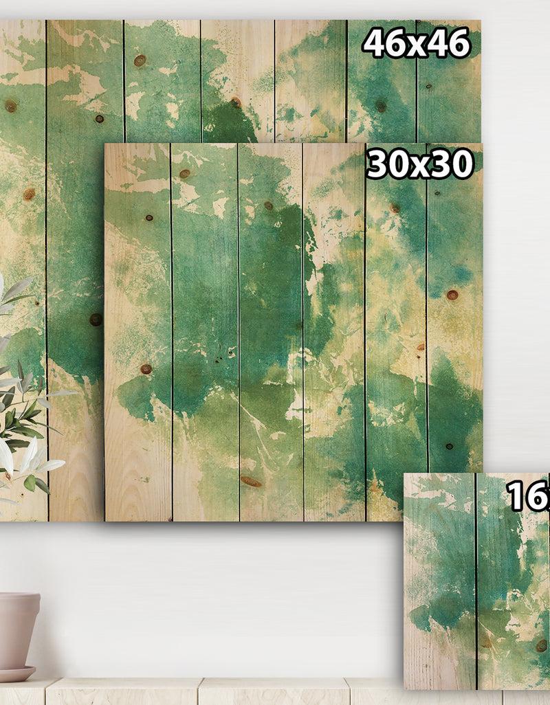 DesignQ Watercolor Rock I - Modern & Contemporary Print On Natural Pine Wood