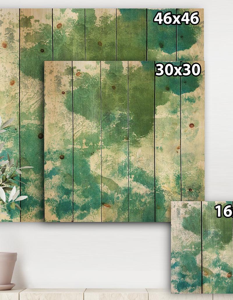 DesignQ Watercolor Rock II - Modern & Contemporary Print On Natural Pine Wood