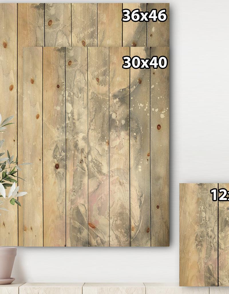 DesignQ Watercolor Snowflakes I - Modern Farmhouse Print On Natural Pine Wood
